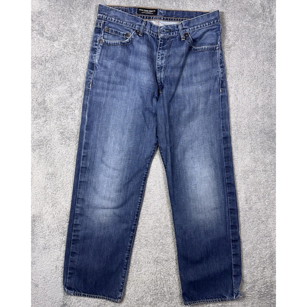 Polo Jeans Co Ralph Lauren Mens 34 (33x29) Relaxed Straight Whisker RL67 Denim